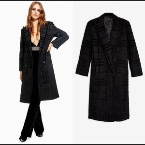 Topshop Textured Checkered Pea Coat